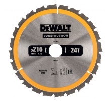 Диск пильный по дереву DEWALT CONSTRUCTION 216х30 24z ATB 5°