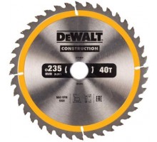 Диск пильный по дереву DEWALT CONSTRUCTION 235х30 40z ATB 10°