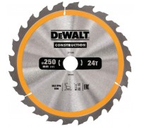 Диск пильный по дереву DEWALT CONSTRUCTION 250х30 24z ATB 10°