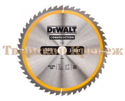 Диск пильный по дереву DEWALT CONSTRUCTION 305х30 48z ATB 10°