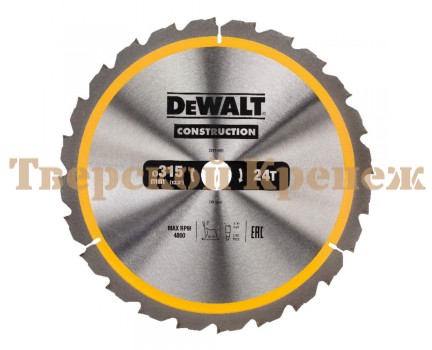 Диск пильный по дереву DEWALT CONSTRUCTION 315х30 24z ATB 5° Диск пильный по дереву DEWALT CONSTRUCTION 315х30 24z ATB 5°