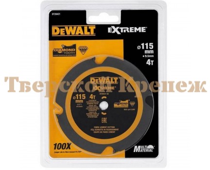 Пильный диск фиброцементу и абразиву DEWALT EXTREME 115х9.5 4z