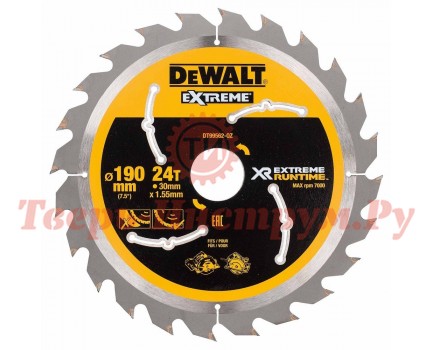 Диск пильный DEWALT EXTREM RUNTIME FlexVolt 190х30 24z ATB 25° Диск пильный DEWALT EXTREM RUNTIME FlexVolt 190х30 24z ATB 25°