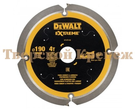 Пильный диск фиброцементу и абразиву DEWALT EXTREME 190х20 4z