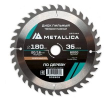 Диск пильный по дереву METALLICA Optima 180x20/16х2.4х36z