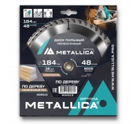 Диск пильный по дереву METALLICA Optima 184x20/16х2.4х48z