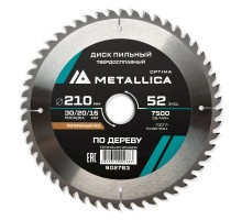 Диск пильный по дереву METALLICA Optima 210x30/20/16х2.6х52z
