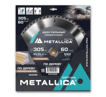 Диск пильный по дереву METALLICA Optima 305x30/25.4х3.2х60z