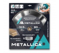 Диск пильный по ламинату METALLICA Optima 315x30х3.2х80z