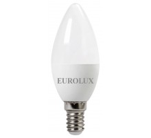 Лампа светодиодная EUROLUX LL-E-C37-6W-230-2.7K-E14