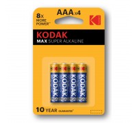 Батарейки Kodak LR03-4BL MAX SUPER Alkaline [K3A-4]