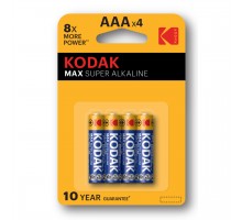 Батарейки Kodak LR03-4BL MAX SUPER Alkaline [K3A-4]