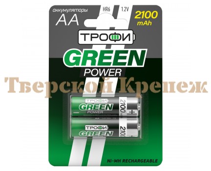 Аккумуляторная батарея Трофи HR6-2BL 2100 mAh GREEN POWER