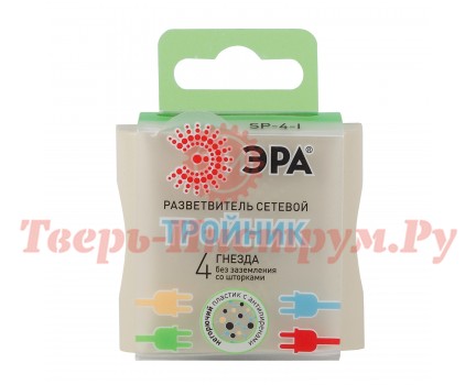 Разветвитель ЭРА SP-4-I на 4 розетки Разветвитель ЭРА SP-4-I на 4 розетки