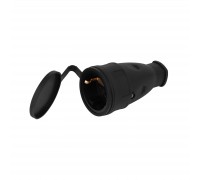 Розетка каучуковая прямая ЭРА RX10-B-IP44 16А