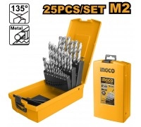 Набор сверл по металлу INGCO HSS 25 шт