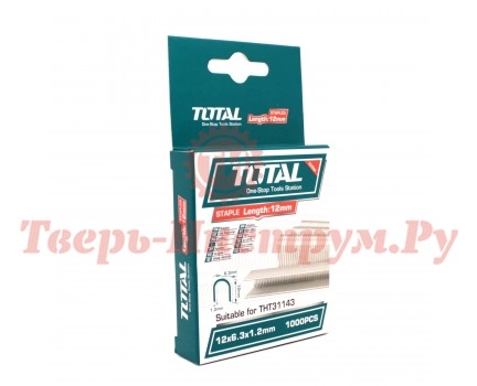 Скобы полукруглые для степлера TOTAL 12 мм Тип 28 Скобы полукруглые для степлера TOTAL 12 мм Тип 28