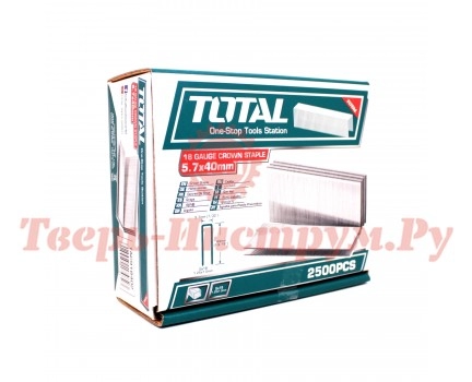 Скобы для нейлера TOTAL GA18 40 мм Скобы для нейлера TOTAL GA18 40 мм