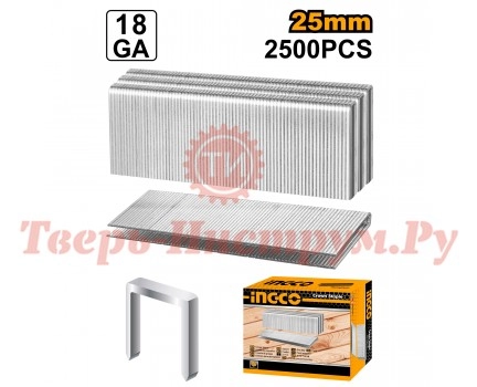Скобы для нейлера INGCO GA18 5.7х25 мм Скобы для нейлера INGCO GA18 5.7х25 мм