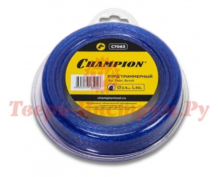 Леска триммерная витая CHAMPION ALU TWIST 2.4 40 м Леска триммерная витая CHAMPION ALU TWIST 2.4 40 м