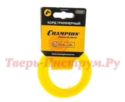 Леска триммерная круглого сечения круг CHAMPION Round 1.6-15 м Леска триммерная круглого сечения круг CHAMPION Round 1.6-15 м