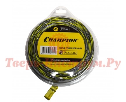 Леска триммерная CHAMPION TORNADO 2.4 68 м