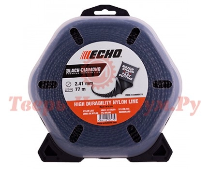 Леска триммерная ECHO Black Diamond Line 2.4 77 м Леска триммерная ECHO Black Diamond Line 2.4 77 м