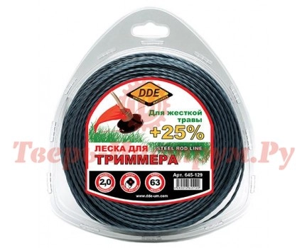 Леска триммерная DDE STEEL ROD LINE 2.0 63 м