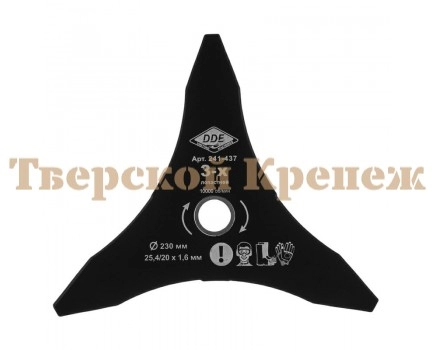 Нож для мотокосы DDE DAGGER CUT 230х1.6х25.4/20 3 зуба Нож для мотокосы DDE DAGGER CUT 230х1.6х25.4/20 3 зуба
