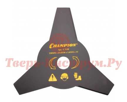 Нож для мотокосы CHAMPION 230х1.6х25.4 3 зуба Нож для мотокосы CHAMPION 230х1.6х25.4 3 зуба