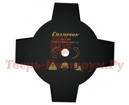 Нож для мотокосы CHAMPION 250х2х20.0 4 зуба