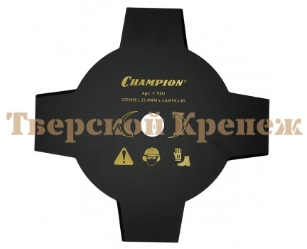 Нож для мотокосы CHAMPION 255х2х25.4 4 зуба Нож для мотокосы CHAMPION 255х2х25.4 4 зуба