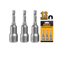 Насадка торцевая на шуруповерт INGCO 1/4" 12 мм 3 шт