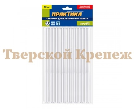 Клей для пистолета белый ПРАКТИКА 11х300 33 шт акрилатный Клей для пистолета белый ПРАКТИКА 11х300 33 шт акрилатный