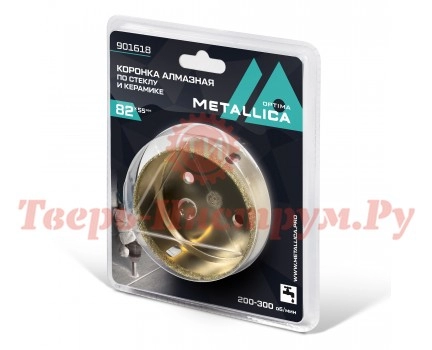 Коронка алмазная по стеклу и керамике METALLICA Optima 82 мм 1 шт Коронка алмазная по стеклу и керамике METALLICA Optima 82 мм 1 шт