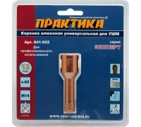 Коронка алмазная для УШМ ПРАКТИКА М14 Ø12 мм