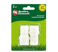 Штуцер для шланга елочка пластик QUATTRO ELEMENTI 3/4"-19 мм