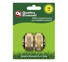 Муфта соединительная латунь QUATTRO ELEMENTI 3/4"-3/4"