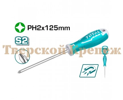 Отвертка крестовая TOTAL PH-2 150 мм Отвертка крестовая TOTAL PH-2 150 мм
