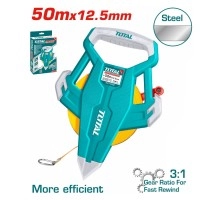 Рулетка геодезическая стальная лента TOTAL 50 м