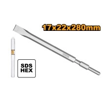 Зубило плоское SDS HEX INGCO 17x22х280 мм