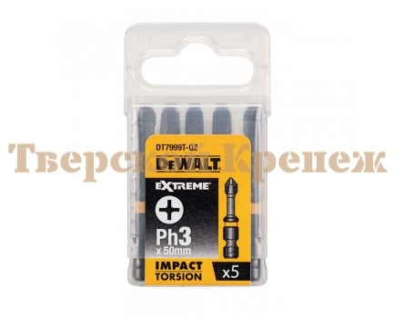 Биты ударные DEWALT IMPACT Torsion PH3 50 мм 5 шт Биты ударные DEWALT IMPACT Torsion PH3 50 мм 5 шт