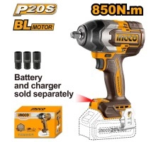 Гайковерт аккумуляторный INGCO 20В, 850 Нм, 1/2", BL