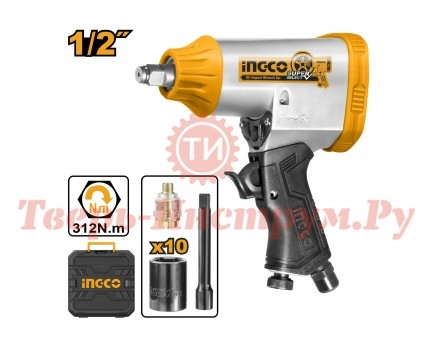Пневмогайковерт ударный INGCO 1/2", 312 Hm Пневмогайковерт ударный INGCO 1/2", 312 Hm