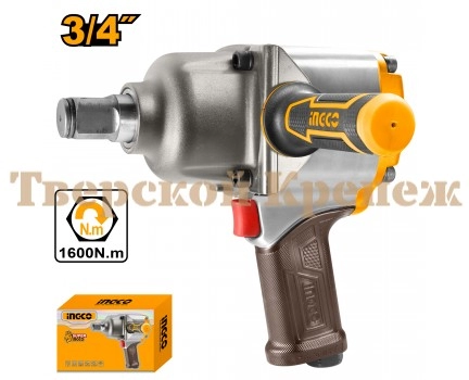 Пневмогайковерт ударный INGCO 3/4", 1600 Hm Пневмогайковерт ударный INGCO 3/4", 1600 Hm