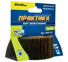 Круг лепестковый с оправкой войлочный ПРАКТИКА 80х40 мм