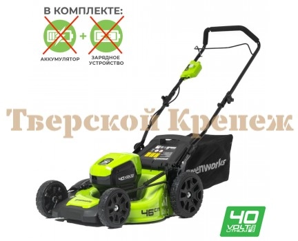 Газонокосилка аккумуляторная GREENWORKS GD40LM46HP Газонокосилка аккумуляторная GREENWORKS GD40LM46HP
