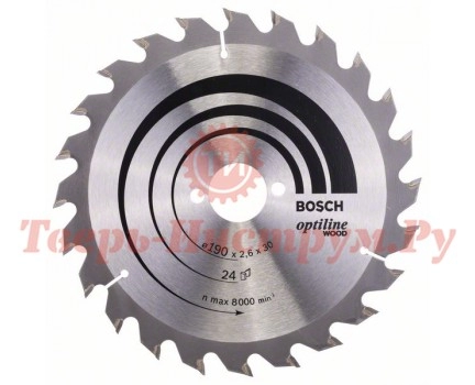 Диск пильный по дереву BOSCH Optiline Wood 190х30х24z Диск пильный по дереву BOSCH Optiline Wood 190х30х24z