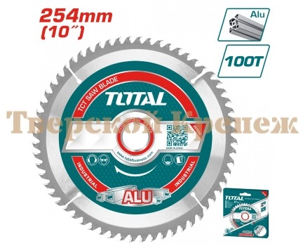 Диск пильный по дереву TOTAL 254x30x100T
