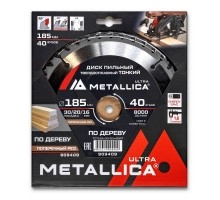 Диск пильный по дереву METALLICA Ultra Thin 185x30/20/16х1.6х40z